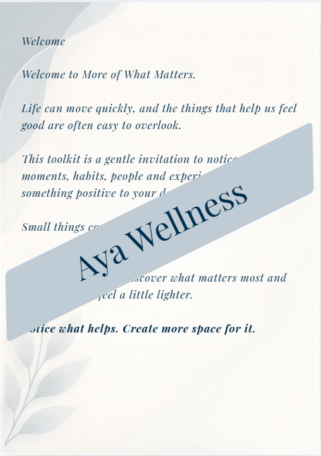 More of What Matters — welcome page preview